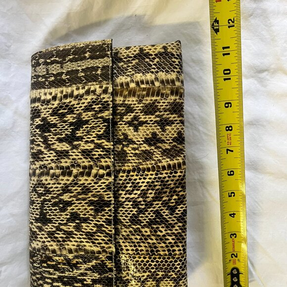 Charles David Snakeskin Leather Clutch - Picture 7 of 7